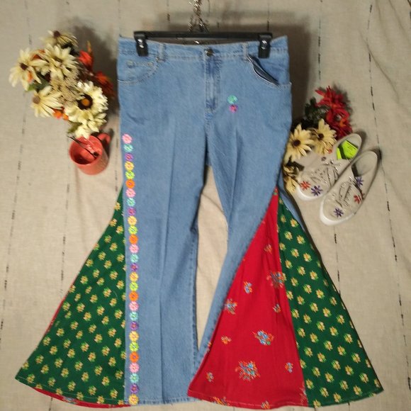 1348 Jeaniemade Size 12 Basic Editions Bell-Bottom - Picture 1 of 4